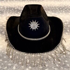 NWT Black Bling Cowgirl Hat